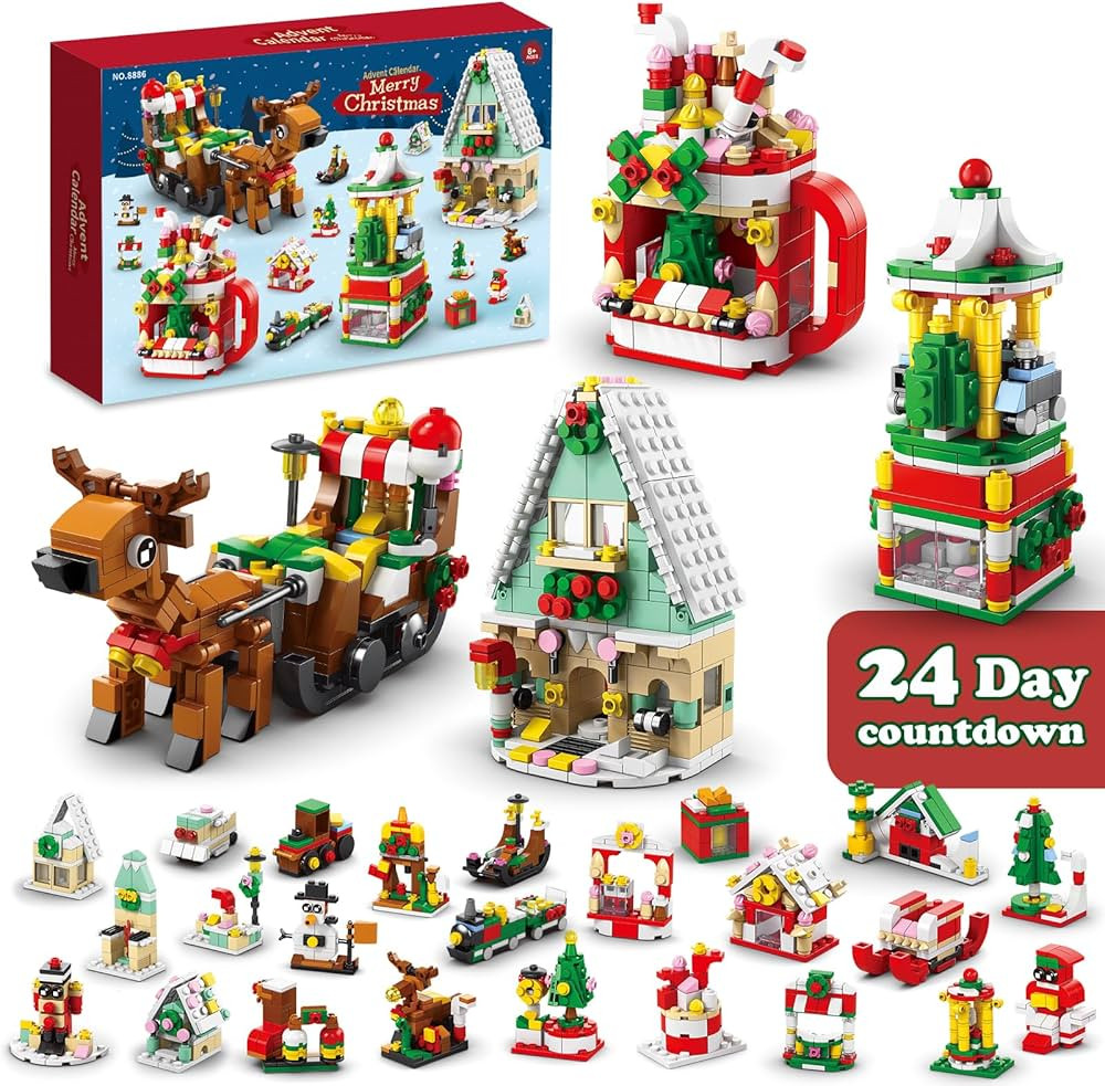 Advent Calendar, Christmas 24 Days Countdown Calendar with 24 Pcs Xmas STEM Building Blocks, 6 in... | Amazon (CA)