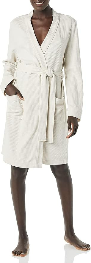 Amazon Essentials Women's Lightweight Waffle Full-Length Bath Robe with Pockets (Available in Plu... | Amazon (US)
