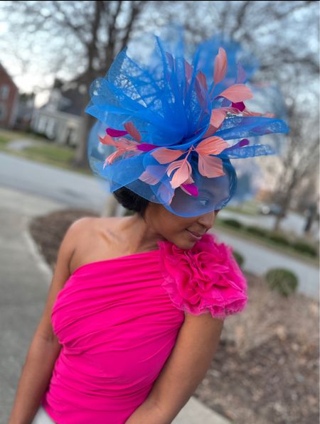 Fascinator | headpiece | hat | Kentucky derby | horse race outfit | pink dress | spring outfit | dress 

#LTKover40 #LTKFestival #LTKstyletip