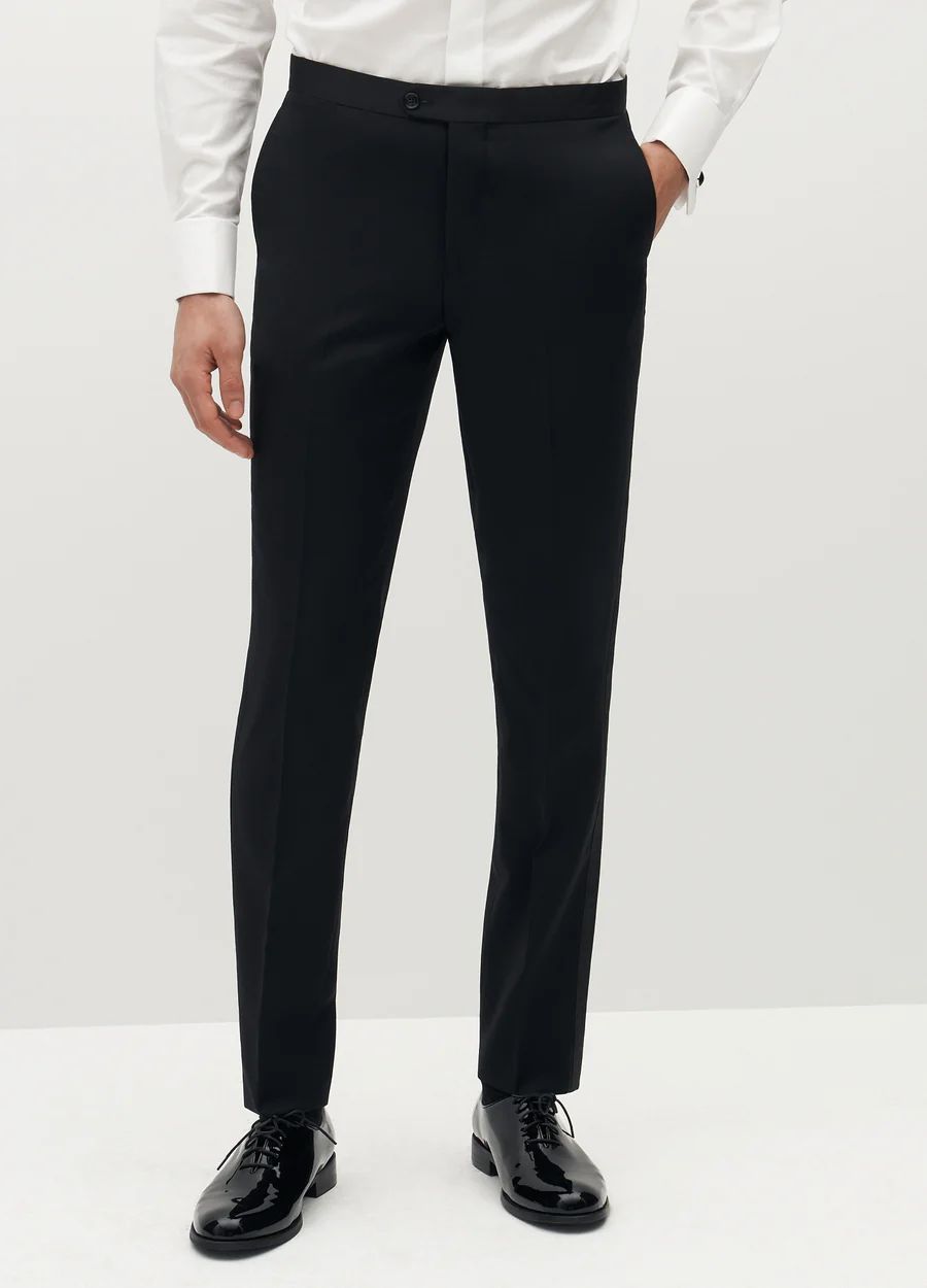 Men's Premium Black Tuxedo Pants | SuitShop