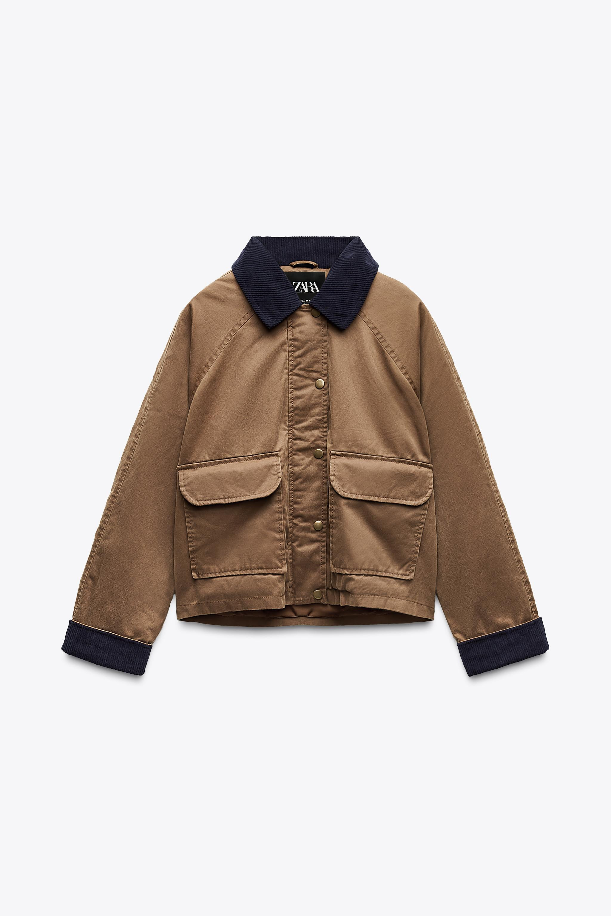 WAXED JACKET WITH CONTRAST COLLAR | Zara UK