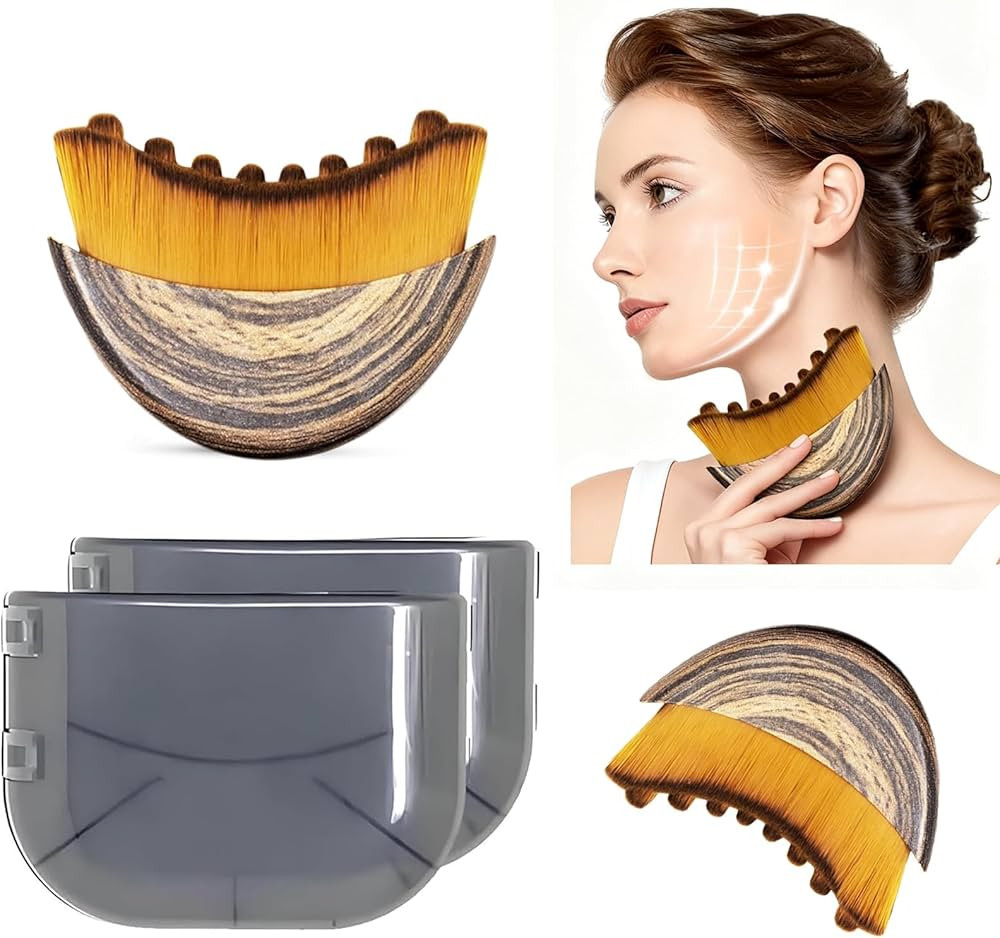 2PCS Lymphatic Contour Face Brush, Chin Jawline Sculpting Tool, Drainage Massager for Face & Neck... | Amazon (US)