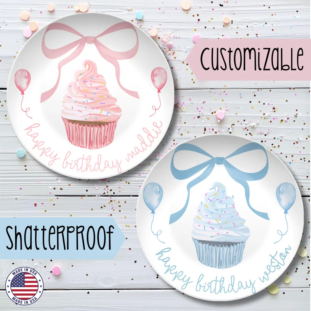 Custom Name Plate, Happy Birthday Cake Plate, Cupcake Plate, First Birthday Gift, Smash Cake, Per... | Etsy (US)