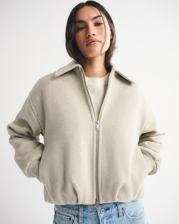 Women's Wool-Blend Bubble Hem Coat | Women's Coats & Jackets | Abercrombie.com | Abercrombie & Fitch (US)