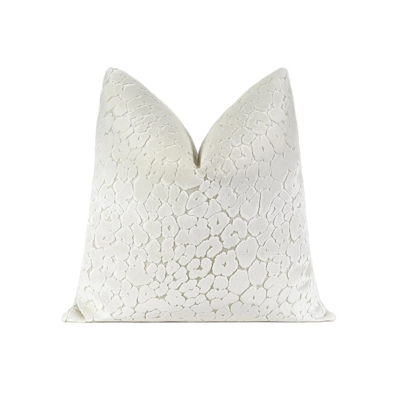 Alabaster Leopard Cut Velvet Pillow Cover, off White Designer Throw Pillow Cover 18x18, 20x20, 22... | Etsy (US)