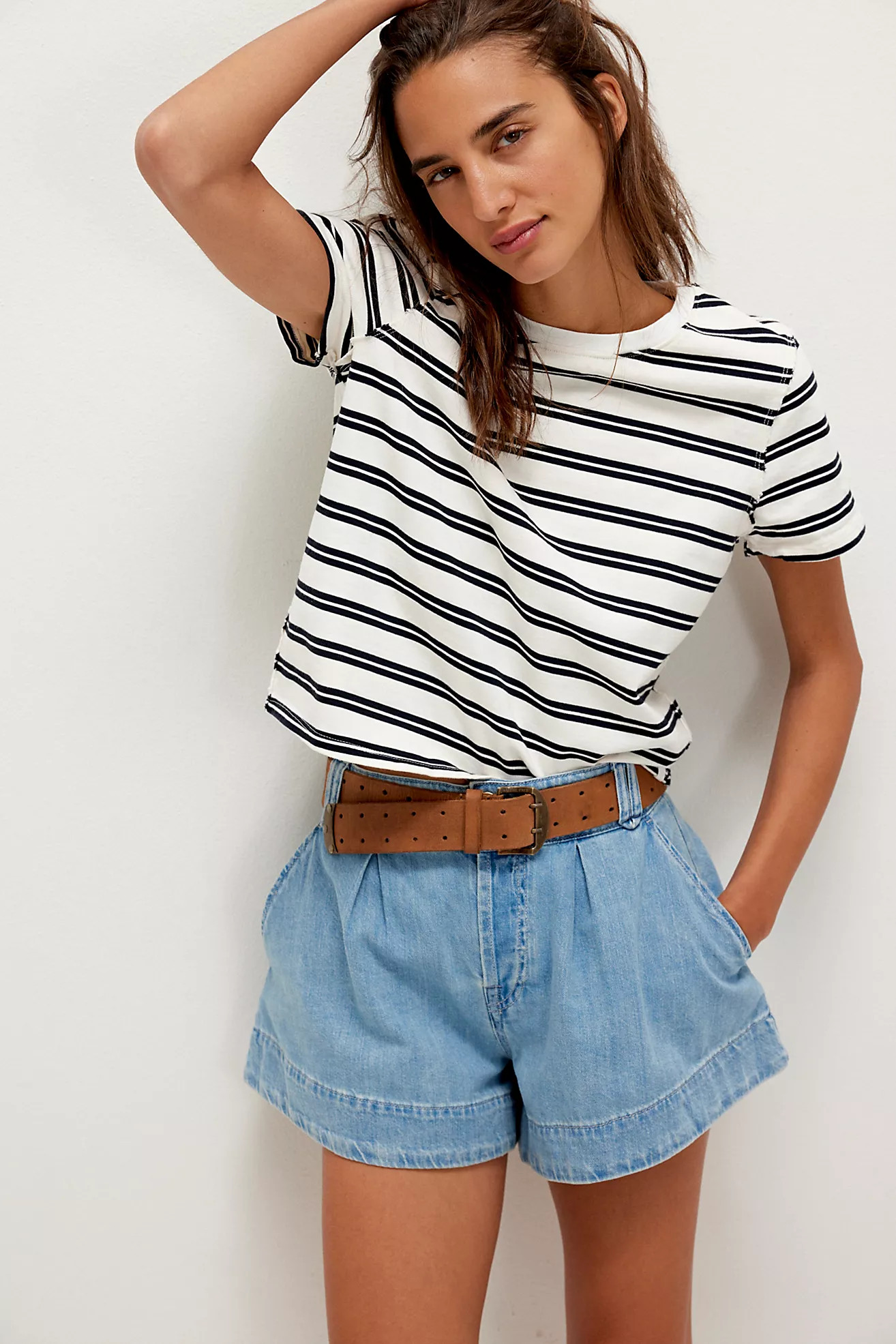 We The Free Marina Denim Trouser Shorts | Free People (Global - UK&FR Excluded)