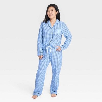Women's Gingham Matching Family Pajama Set - Blue | Target