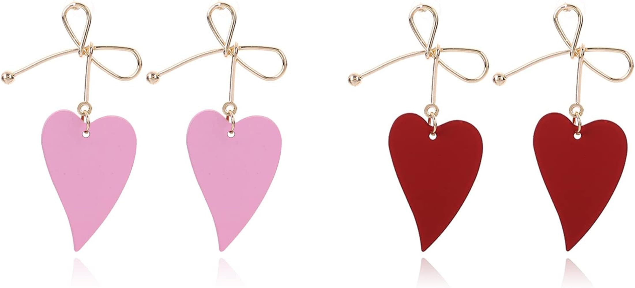 Valentines Day Earrings Red Heart Earrings for Women Rhinestone Heart Dangle Earring for Girlfrie... | Amazon (US)