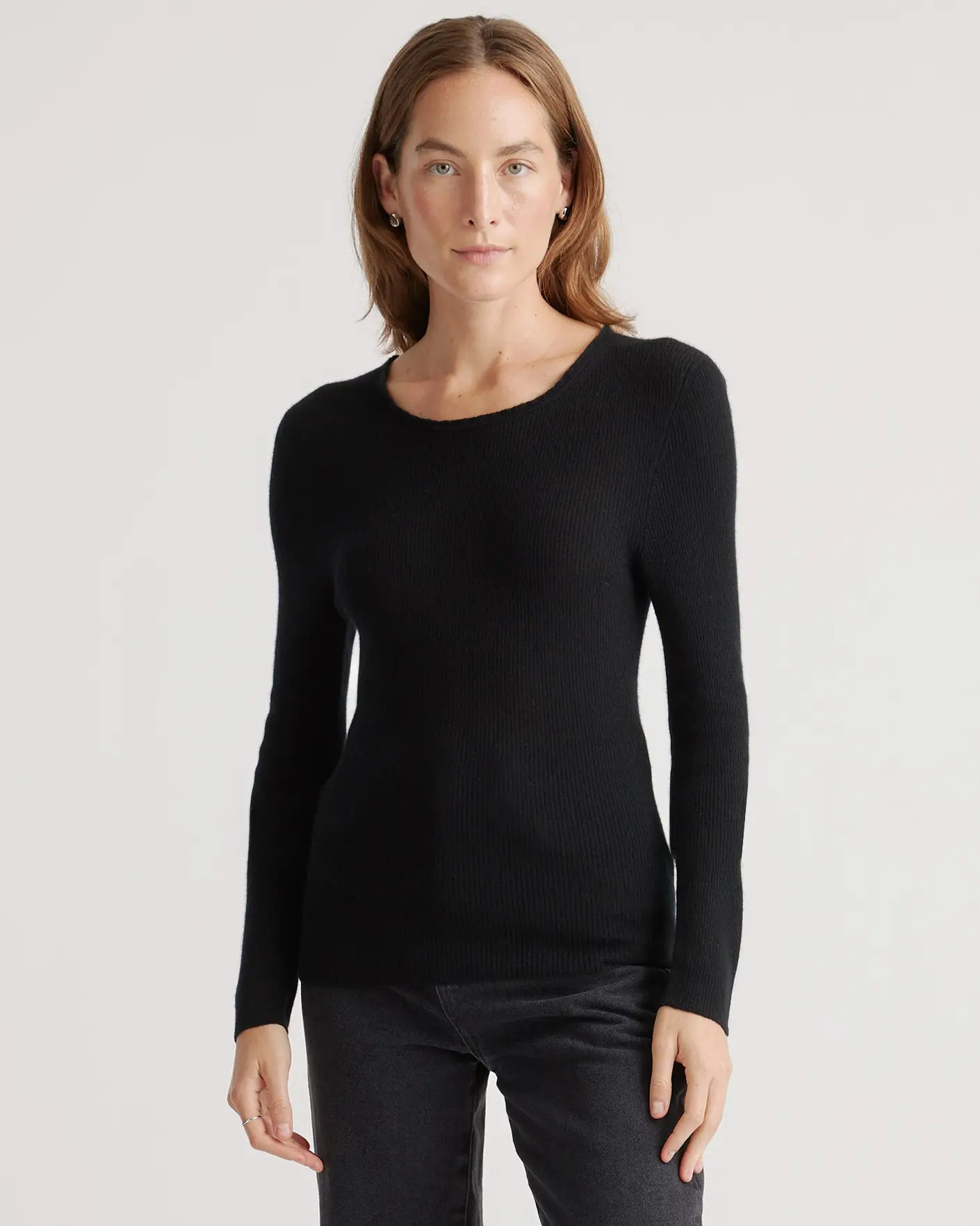 Featherweight Cashmere Ribbed Crewneck Sweater | Quince