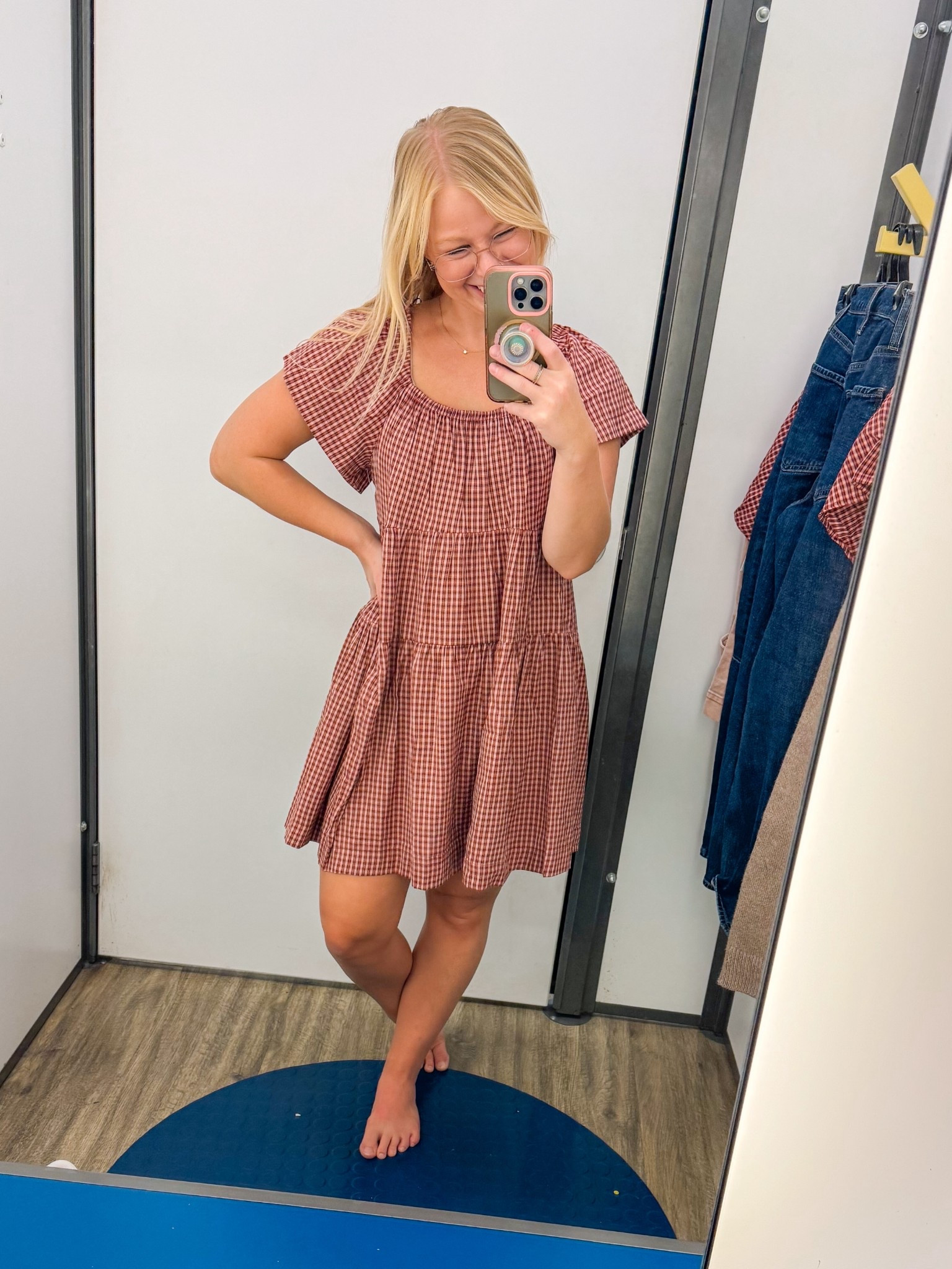 The cutest tiered swing dress for fall! Loving this pink plaid too! 🍂🧡

#LTKFindsUnder50 #LTKPetite #LTKSaleAlert