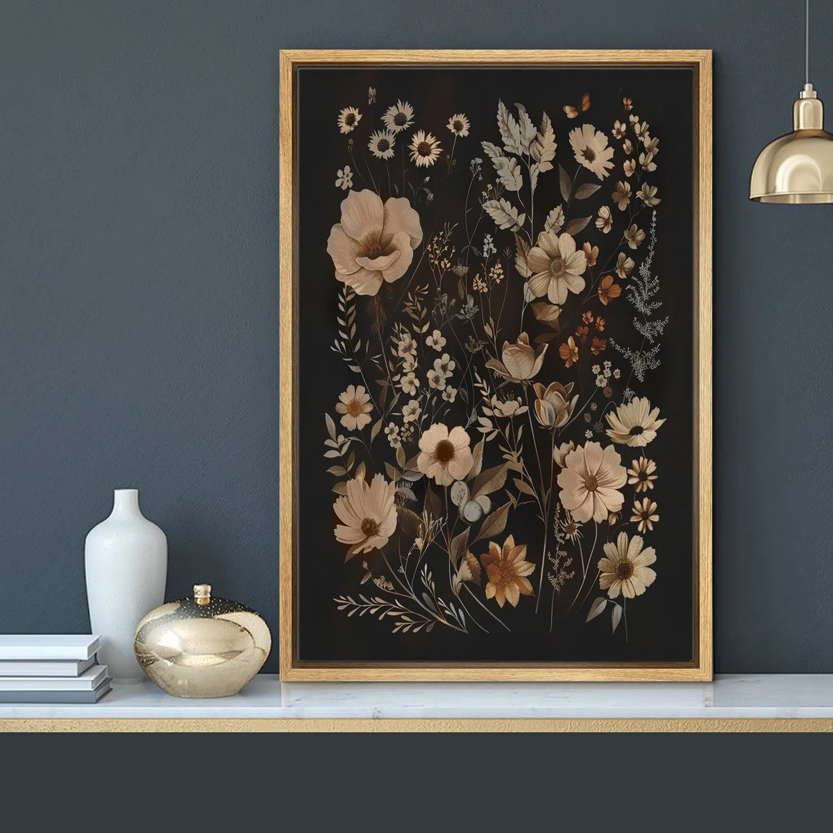 " Moody Gothic Animals Dark Wildflowers Floral Botanical Artwork Paintings " | Wayfair North America