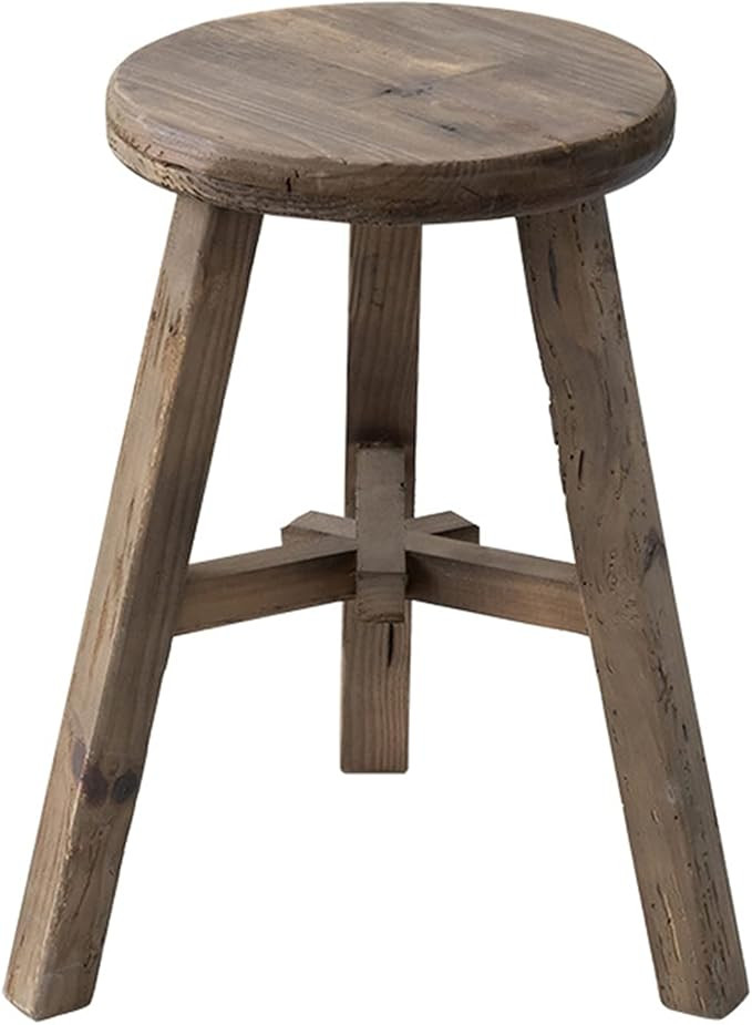 BOOMLATU Decorative Three Leg Wood Stool,Plant Stand Wooden Accent Stool 11.8 x 11.8 x 19inches(L... | Amazon (US)