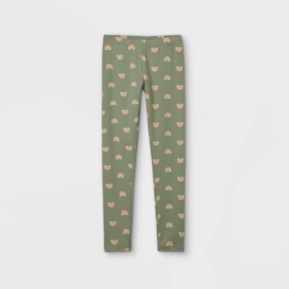 Girls' Rainbow Leggings - Cat & Jack™ Ary Green | Target