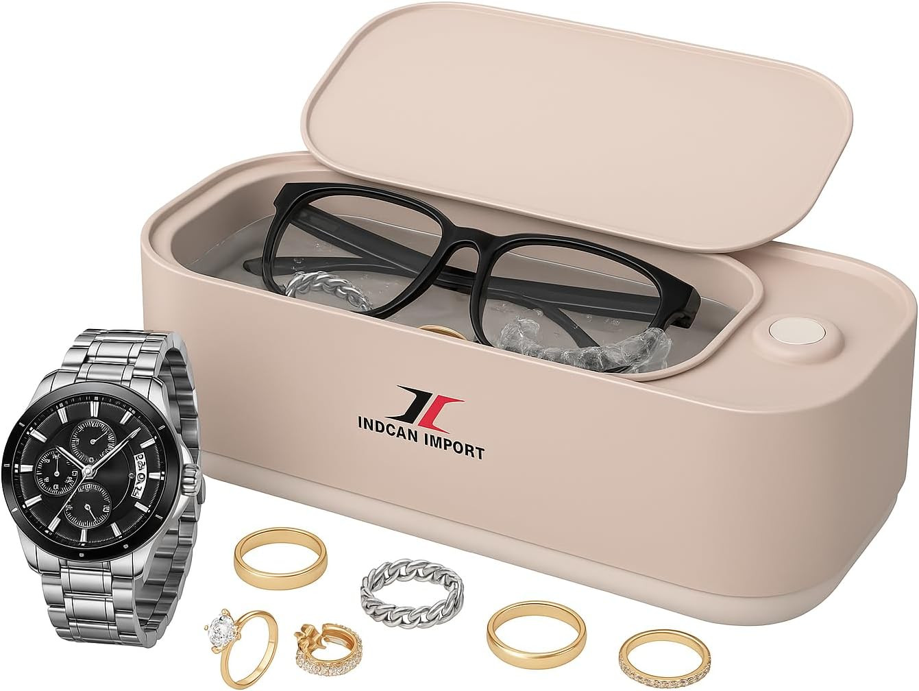 Portable Ultrasonic Jewelry Cleaner Machine 600ml Sonic Cleaner for Rings, Glasses, Watches & Ret... | Amazon (US)