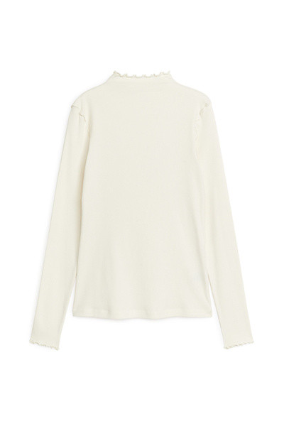 Geripptes Jerseyshirt – Cremeweiß – Women – ARKET AT | Arket EU