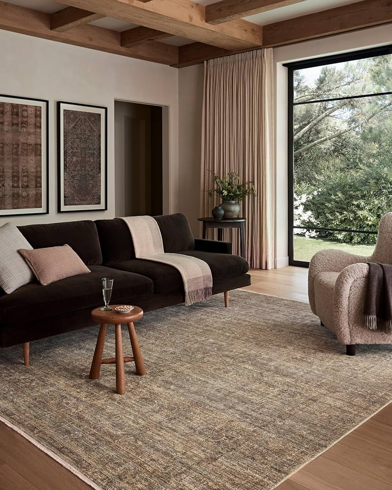 Loloi Amber Lewis Molly Collection MOL-07 Tobacco/Sage 8'-6" x 12' Low Pile Area Rug | Amazon (US)