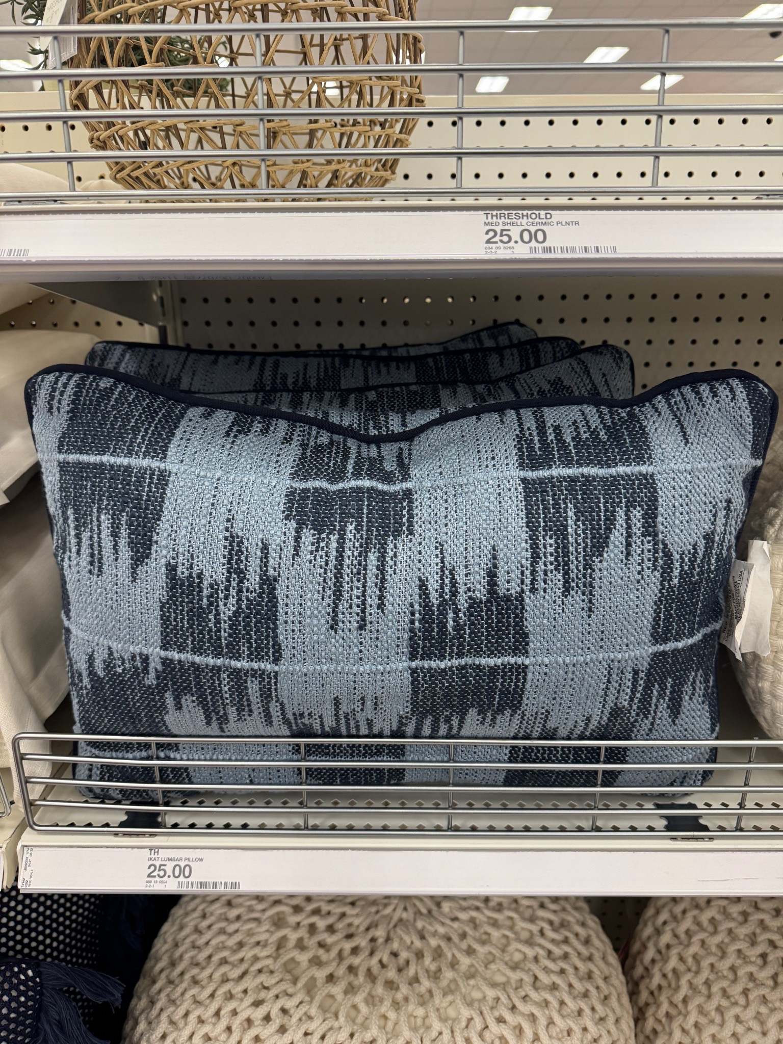 Navy blue ikat outdoor lumbar pillow.

#LTKSeasonal #LTKHome