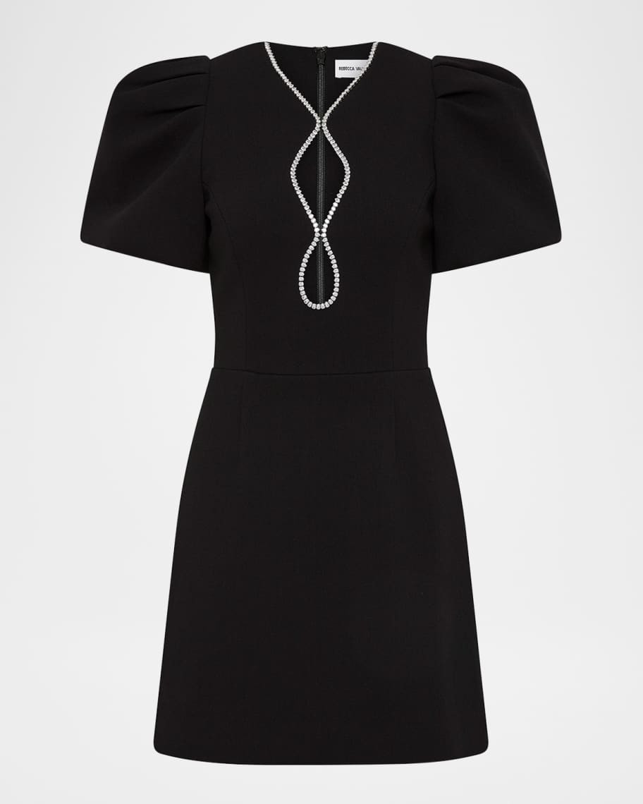 Estella Cutout Crystal-Trim Mini Dress | Neiman Marcus