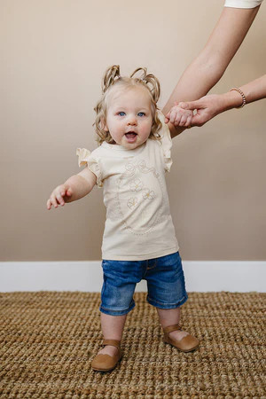 Floral Framed Ruffle Tee | Mebie Baby