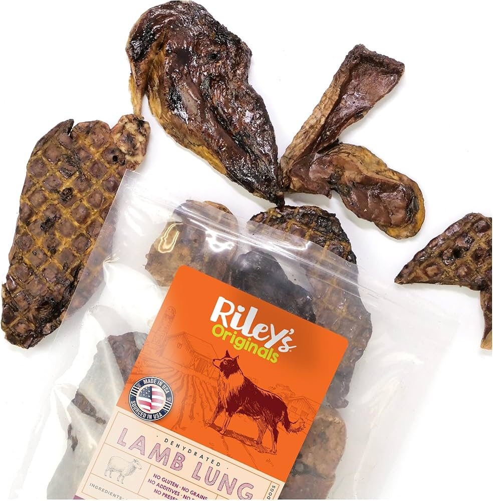 Riley's Premium Dehydrated Lamb Lung Dog Treats - Sourced in USA, Made in USA - Air Dried Crunchy... | Amazon (US)