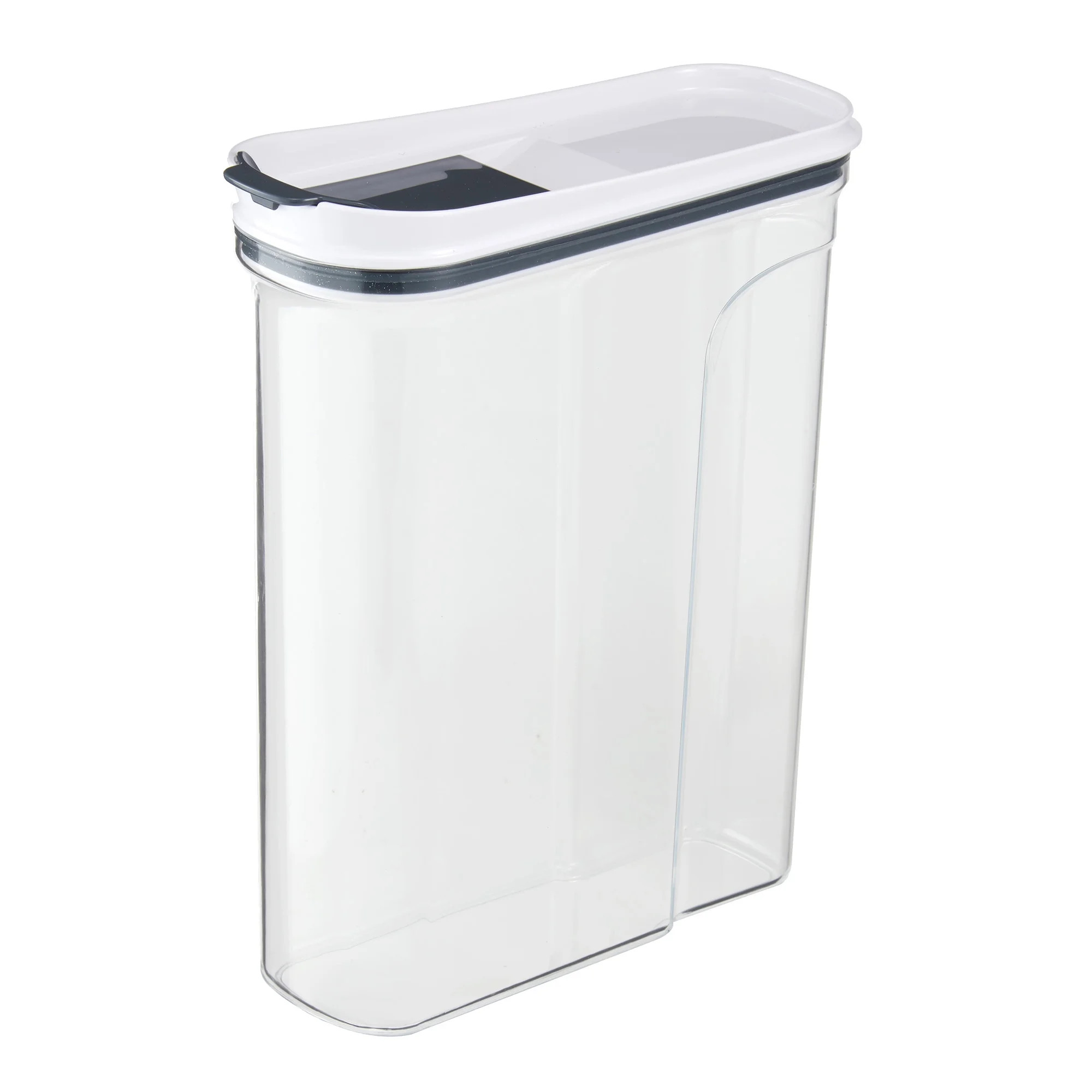 Mainstays 4400 ml Plastic Cereal Keeper, Clear Container with Clear & Small Grey Flip Lid | Walmart (US)