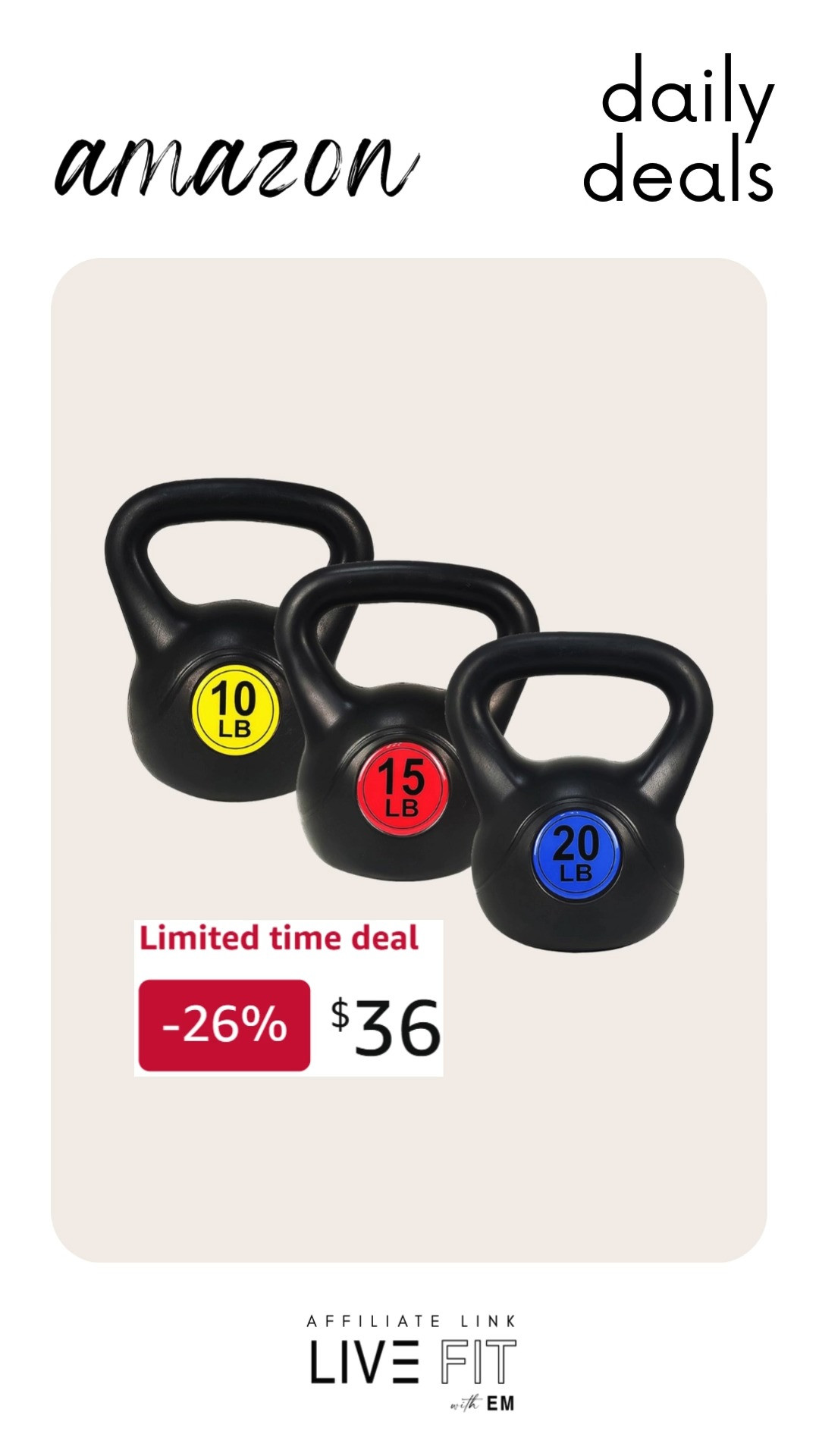 These kettlebell sets bring cheerful power and effortless versatility to everyday workouts with practical flair. #KettlebellSets #FitnessGear #WorkoutEssentials #StrengthTraining #HomeGym #ActiveLife #ExerciseGoals #HealthyLiving #GymStyle #TrainingTools 🏋️‍♀️🔥✨
 

 #LTKfitnessgoals #LTKActive #LTKSaleAlert