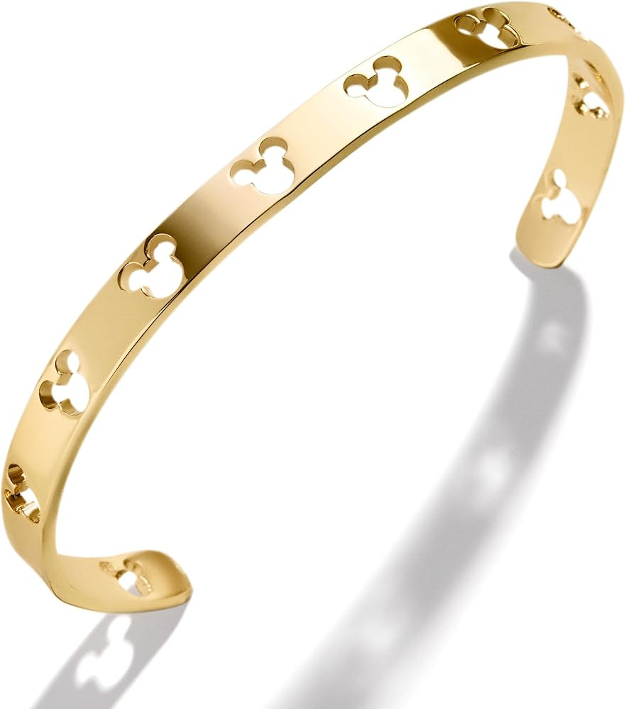 Mickey Mouse Disney Cutout Cuff Bracelet - Gold | Amazon (US)