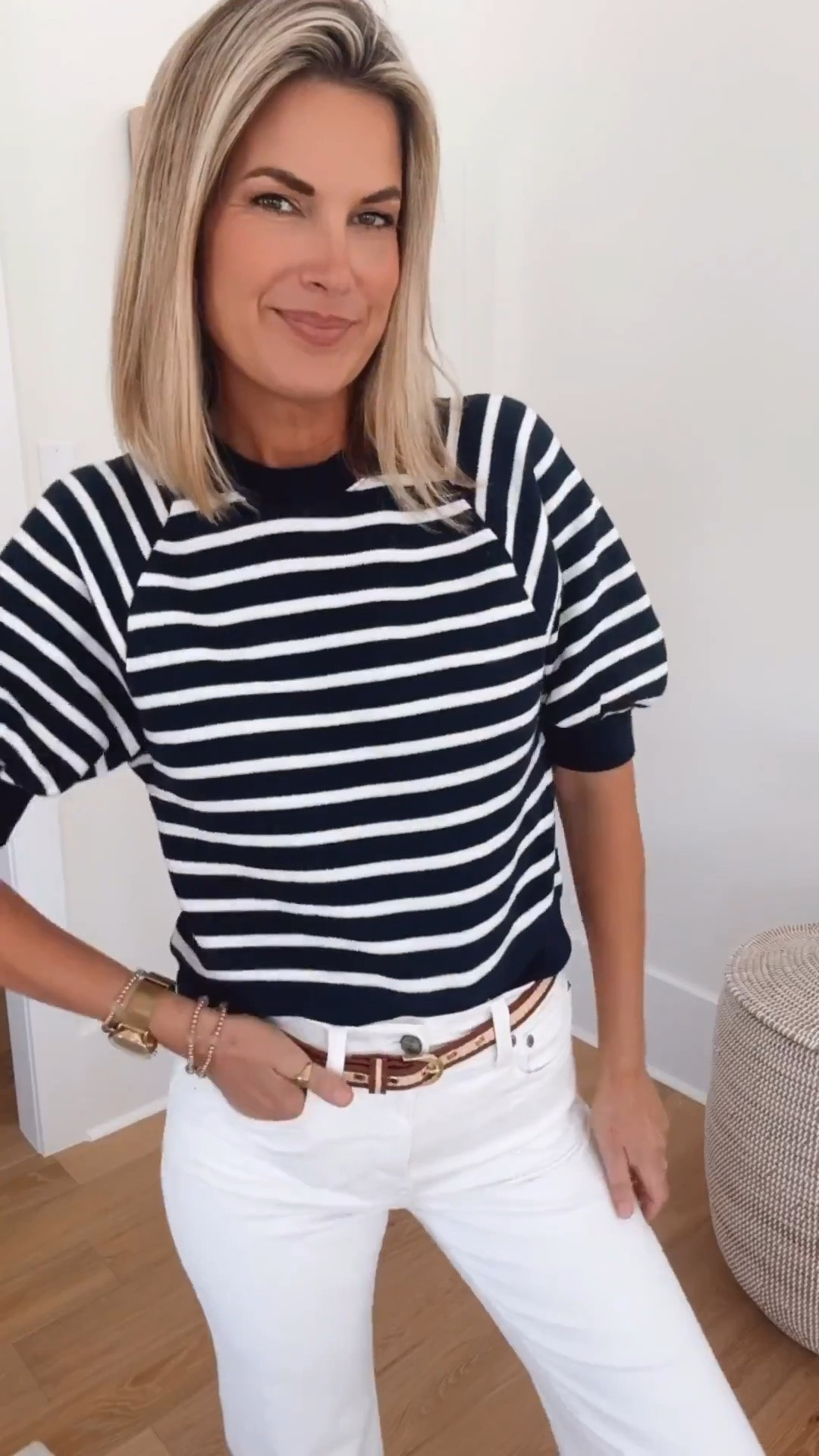 Coastal spring outfit. Small puff shoulder sweatshirt and 27 tall white jeans. I’m 5’11” for reference.

#LTKSeasonal #LTKootd #LTKTravel
