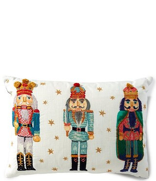 Southern Living Holiday Collection Nutcracker Embroidered Lumbar Pillow | Dillard's | Dillard's