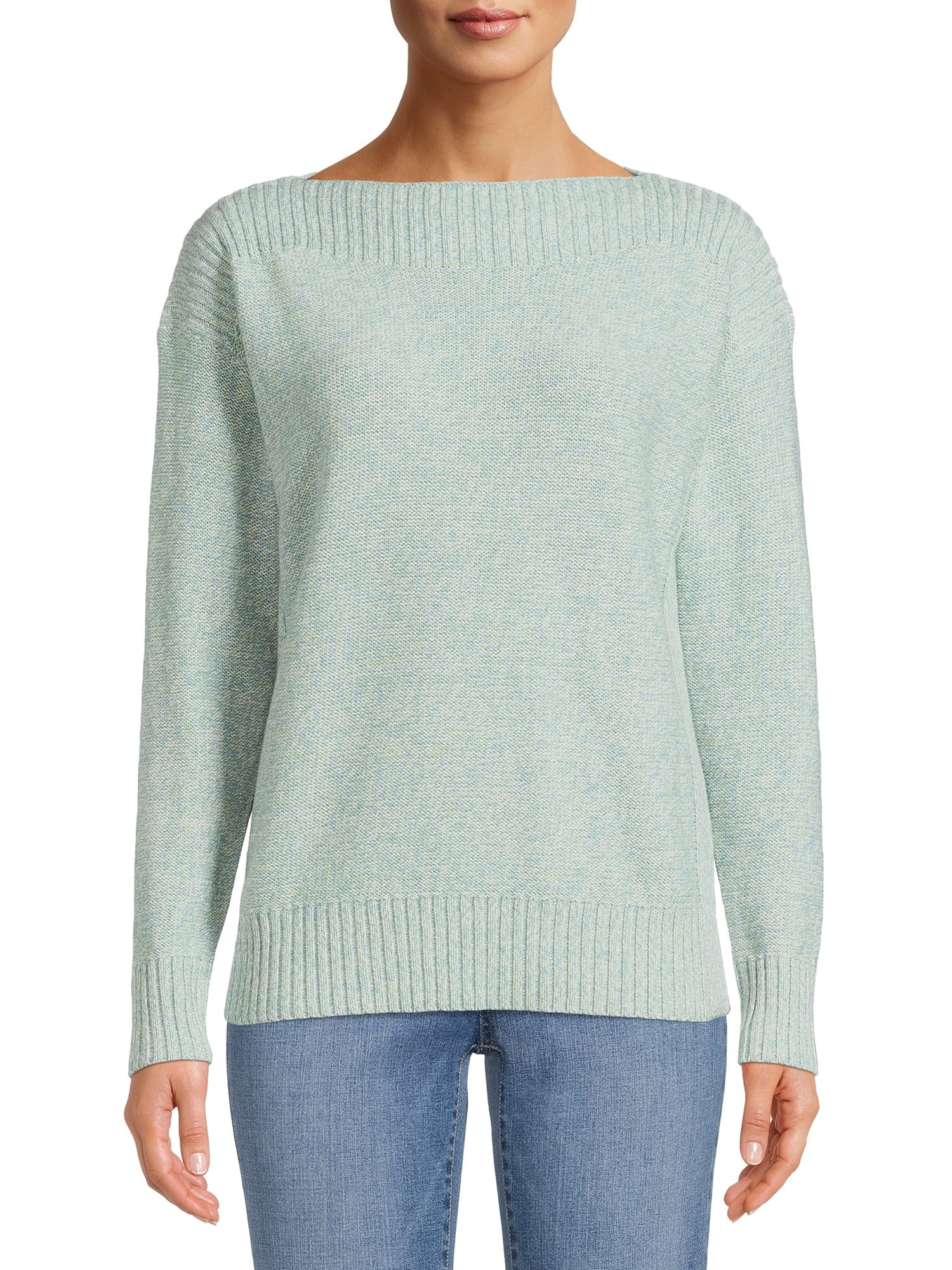 Time and Tru Women's Boatneck Sweater - Walmart.com | Walmart (US)
