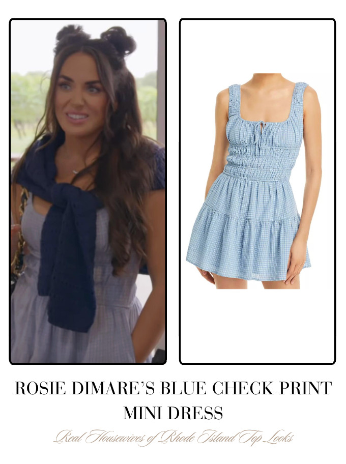 Rosie DiMare's Blue Check Print Mini Dress 

 