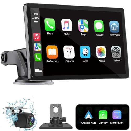 Wireless Carplay Screen for Car 7" HD Portable Car Stereo Touchscreen with Apple CarPlay and Android Auto with Mirror Link/Backup Camera/Bluetooth/GPS Navigation/AUX for All Vehicles | Amazon (US)