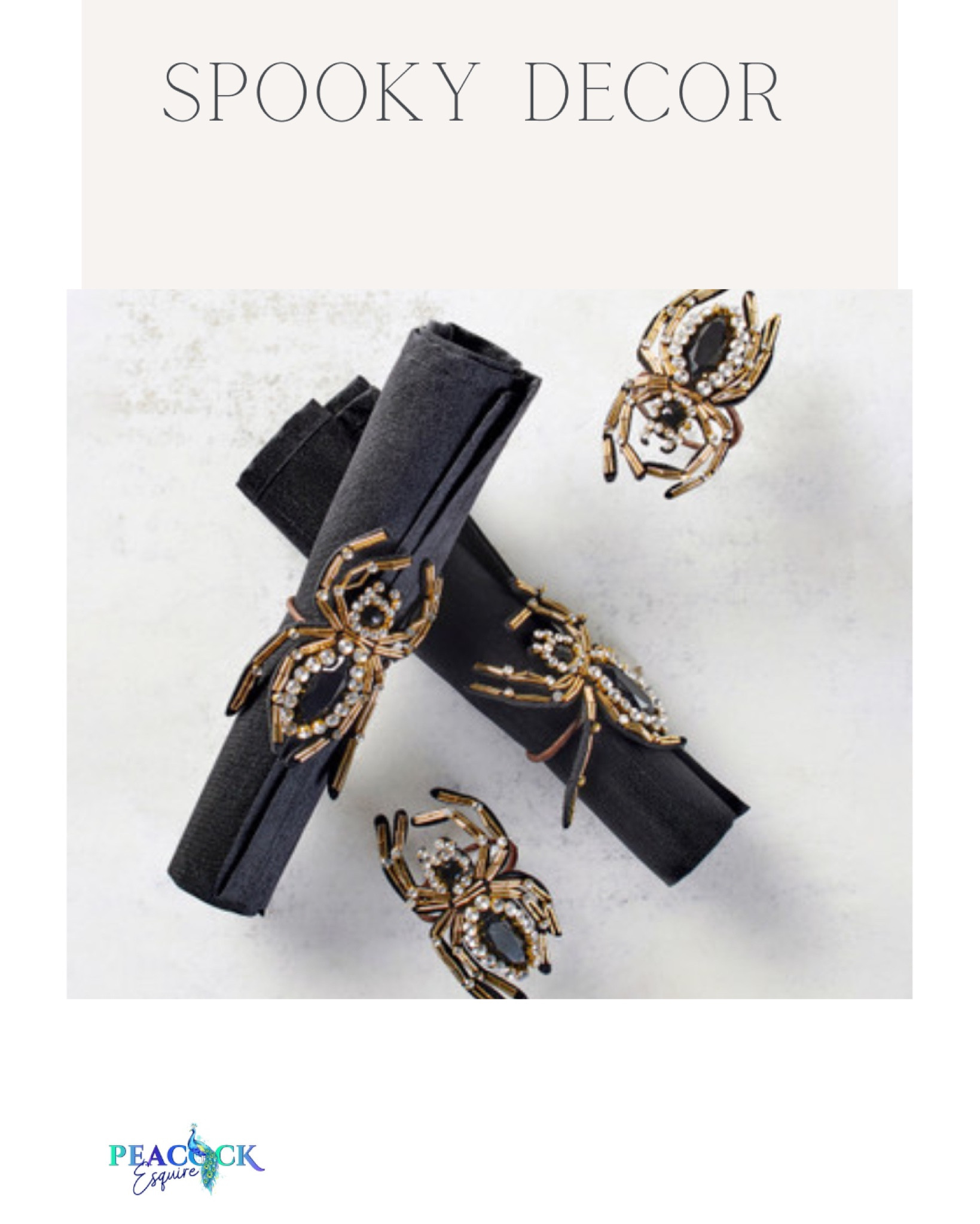 Spider napkin rings are the perfect way to elevate your Halloween decor down to the last detail. 

#LTKSeasonal #LTKunder50 #LTKhome