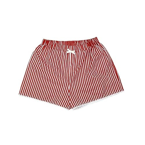 Women Striped Boxer Shorts Cute Lounge Shorts Y2k Low Rise Elastic Waist Casual Pajama Sleep Shor... | Amazon (US)