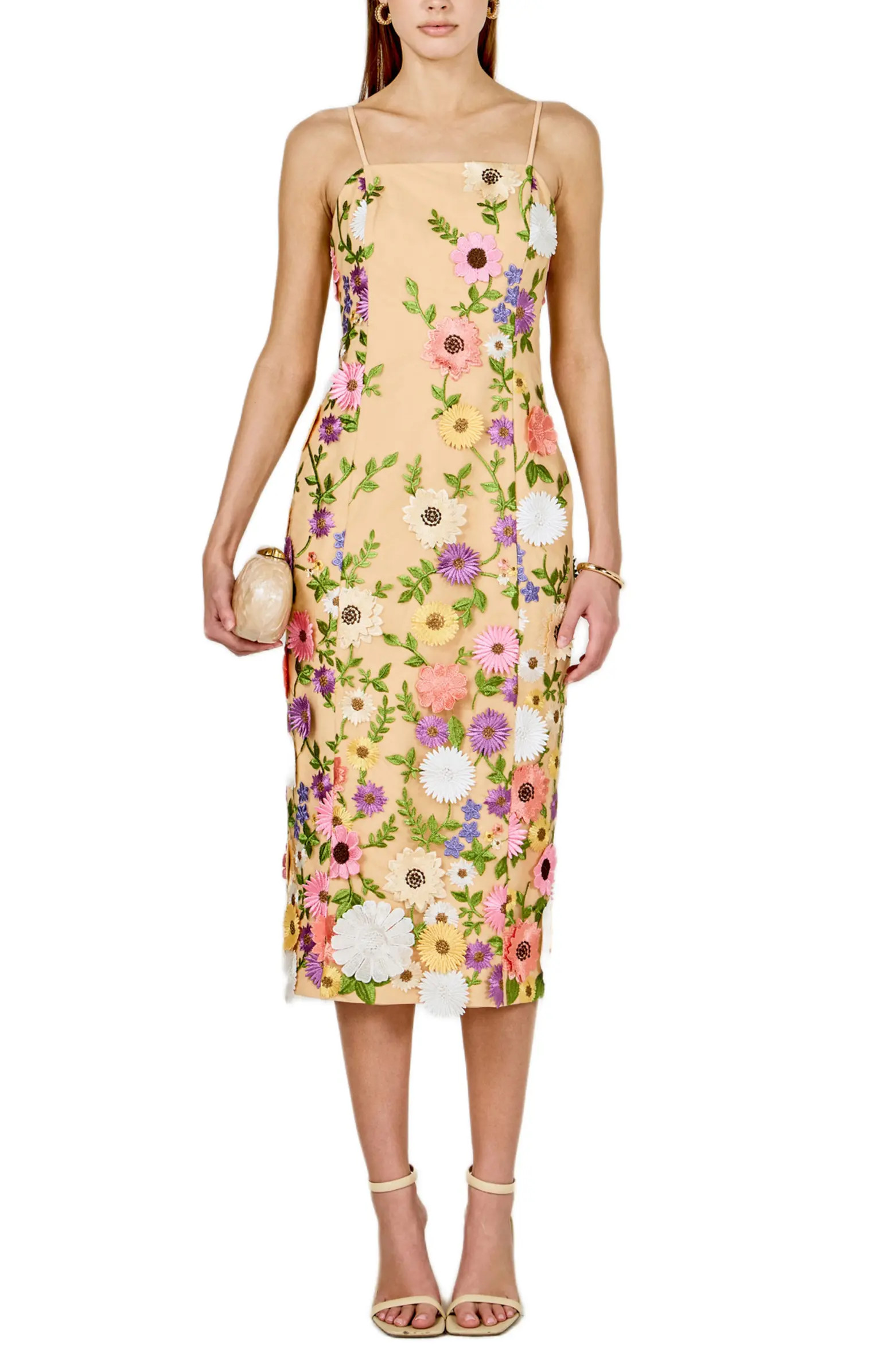 Floral Embroidery Midi Dress | Nordstrom