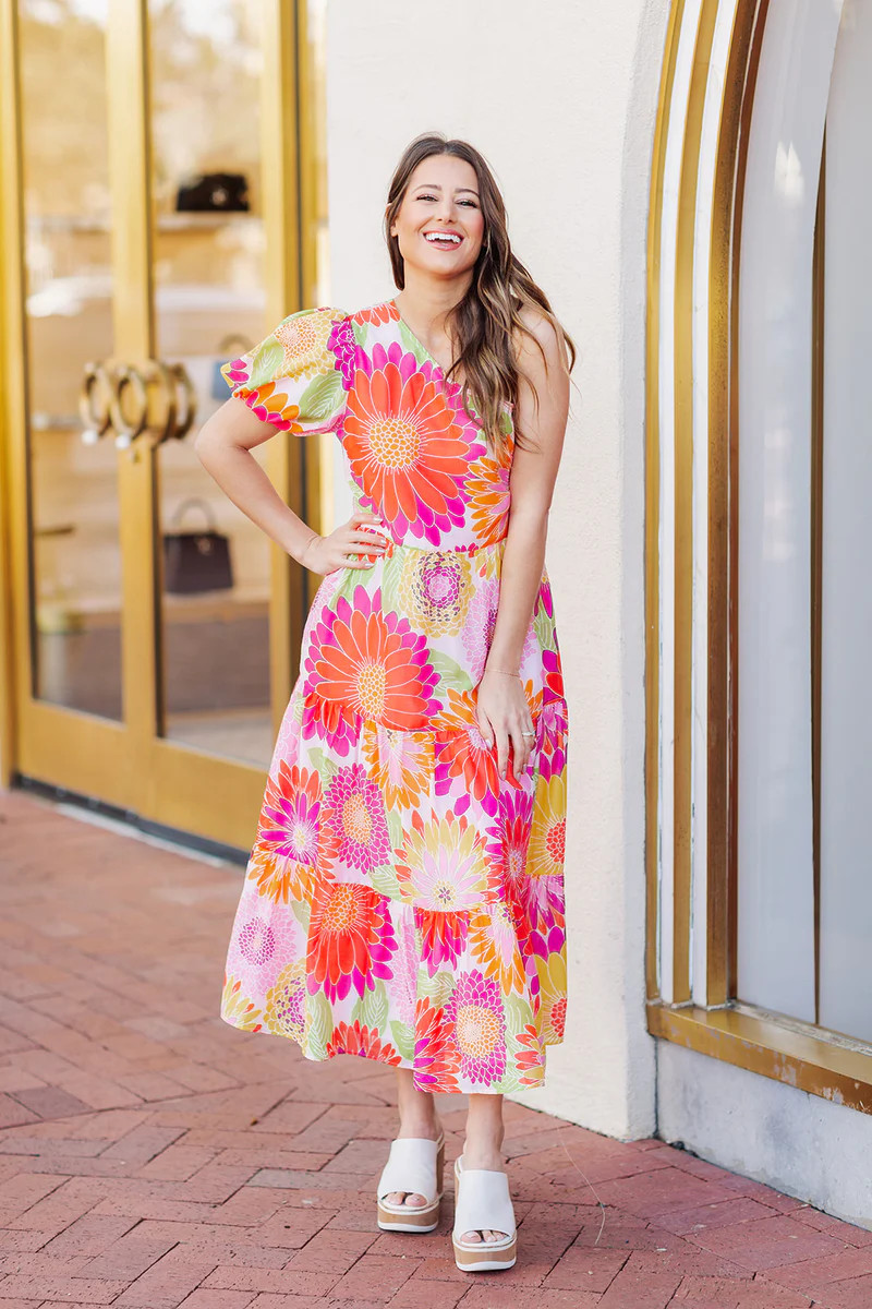 The Leilani One Shoulder Dress - Multi | The Impeccable Pig