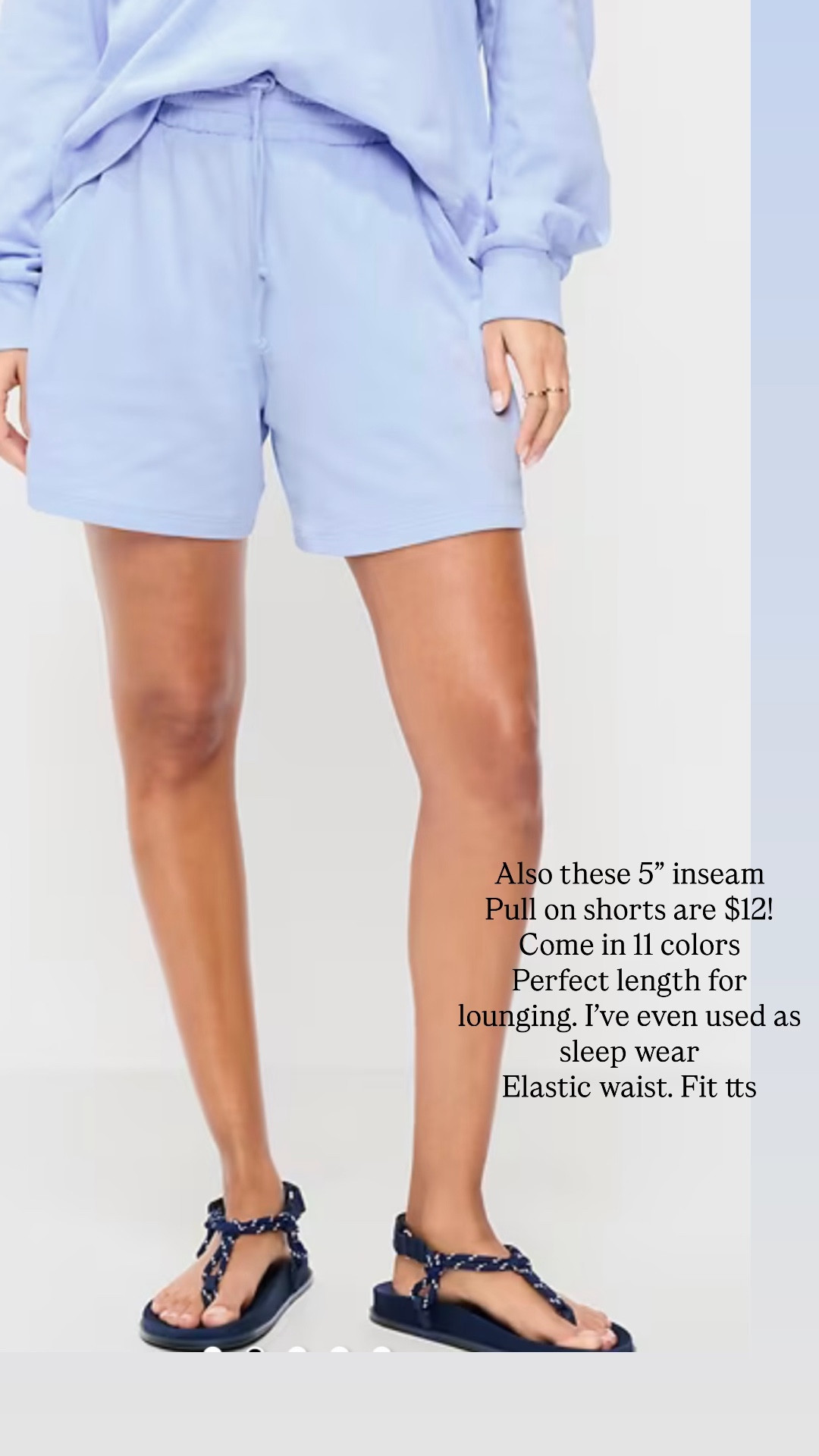 50% off at Old Navy!! 

These come in 11 colors, elastic waist, 5 inch inseam, and fit true two size ￼

#LTKSaleAlert #LTKOver40 #LTKootd