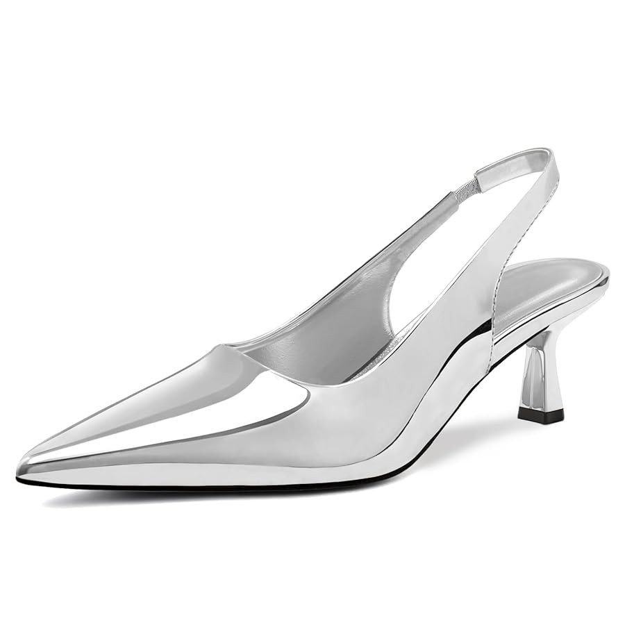 heelchic Women's Kitten Heel, Closed Pointed Toe Low Heel, Comfortable Pumps Shoes for Women Dres... | Amazon (US)