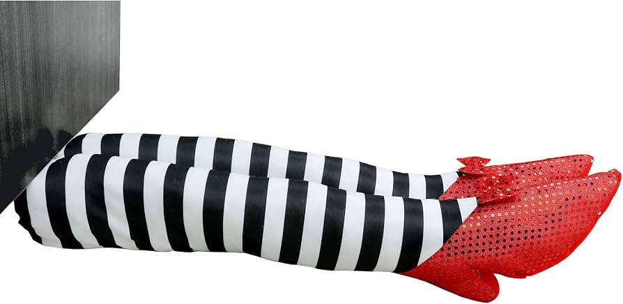 Skeleteen Wicked Witch Legs Prop - Crushed Witches Feet with Ruby Slippers Yard Decoration Props ... | Amazon (US)