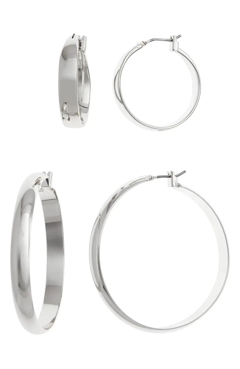 Halogen® All Day Every Day Set of 2 Hoop Earrings | Nordstrom