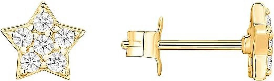 PAVOI 14K Yellow Gold Plated Sterling Silver Star Earrings | Dainty Earrings for Women | Walmart (US)