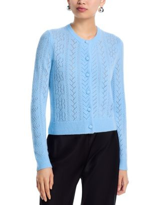 AQUA AQUA 100% Cashmere Crewneck Cardigan Sweater - Exclusive | Bloomingdale's AQUA Women's Cloth... | Bloomingdale's (AU)