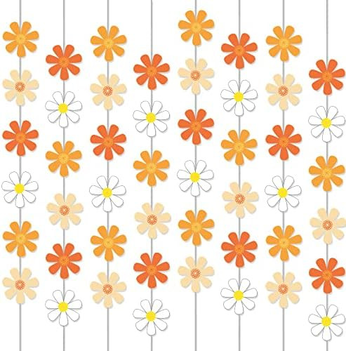 8 Packs Daisy Groovy Boho Party Banners Daisy Garland Kit Daisy Hanging Swirl Hippie Party Suppli... | Amazon (US)