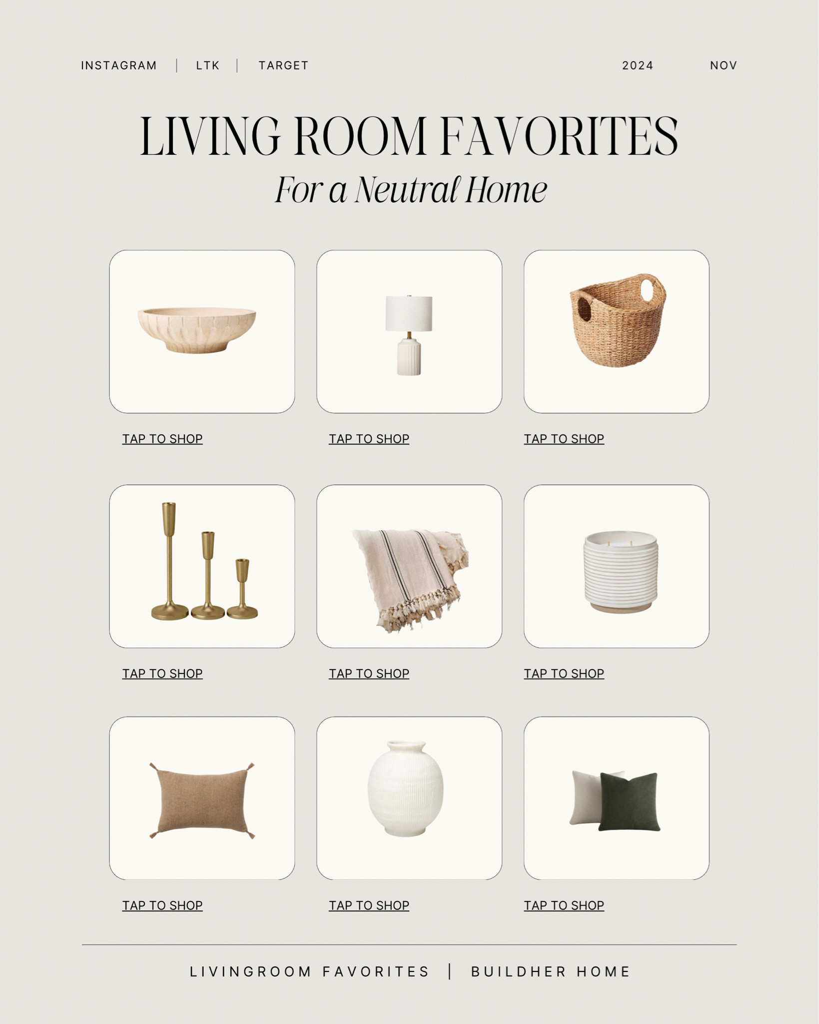 The perfect neutral touches to add to your living room. The Lumia blanket is my FAVORITE! 

#LTKFindsUnder100 #LTKHome #LTKFindsUnder50