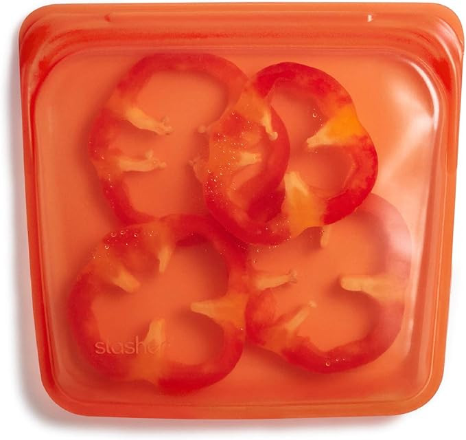 Stasher Platinum Silicone Food Grade Reusable Storage Bag, Citrus (Sandwich) | Reduce Single-Use ... | Amazon (US)