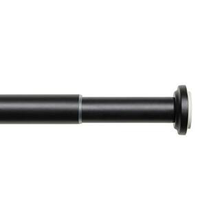 Tension Rod 24 in. - 40 in. Adjustable Length 1 in. Dia Single Curtain Rod in Black | The Home Depot