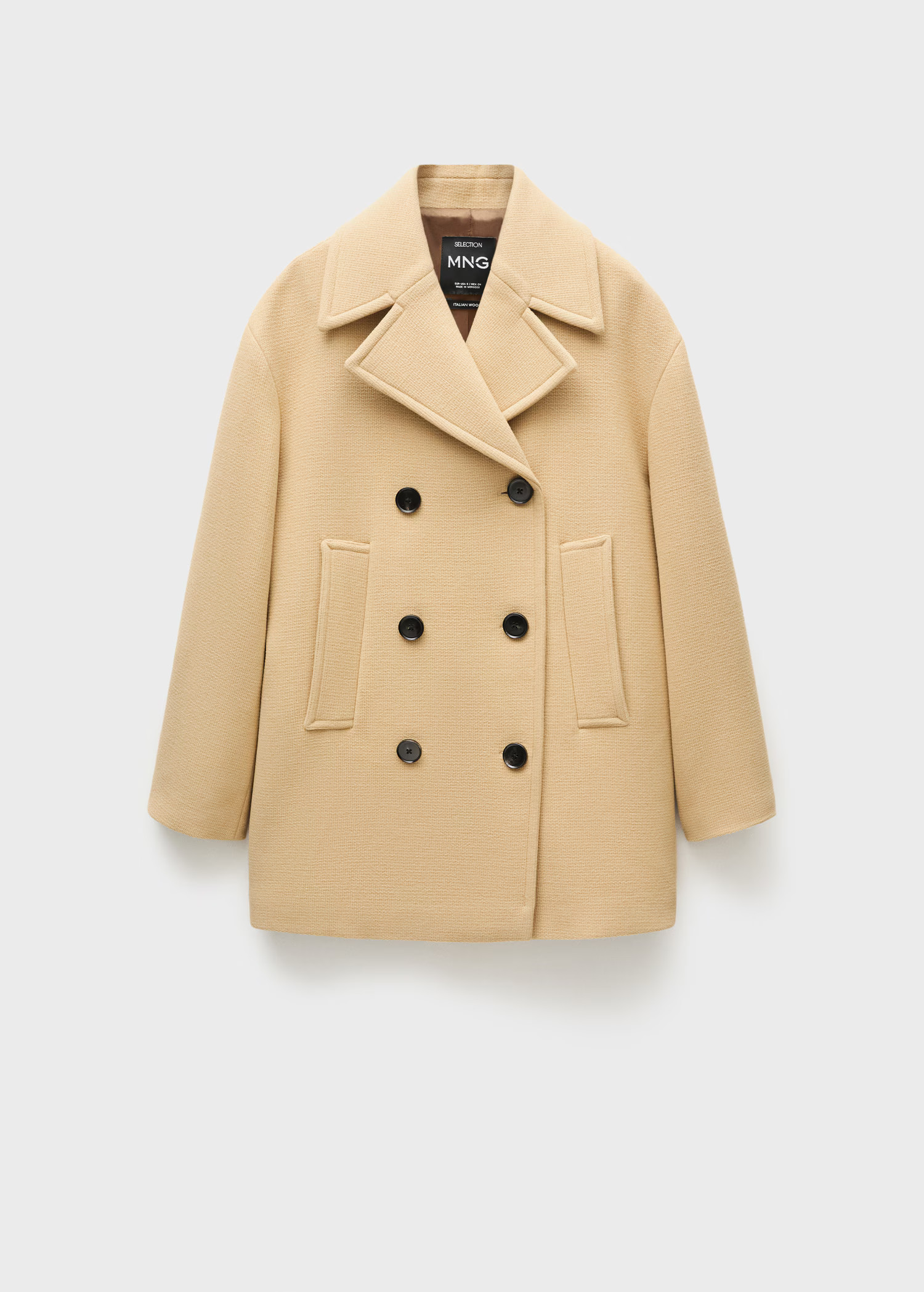 Double breasted virgin wool coat | MANGO (US)