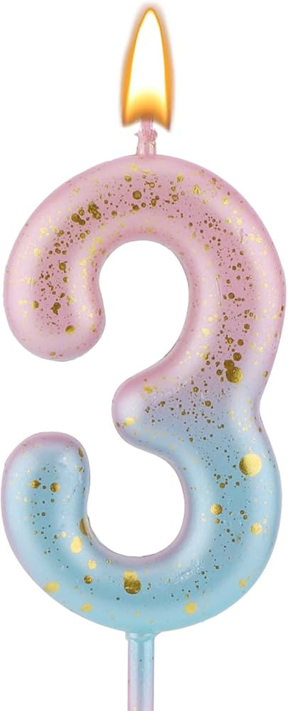 Gradient Birthday Number Letter Candle, Pink Blue Gradient Birthday Candles for Cake Numeral Lett... | Amazon (US)
