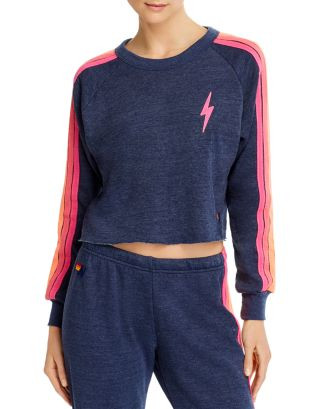 Striped Cropped Sweatshirt | Bloomingdale's (US)