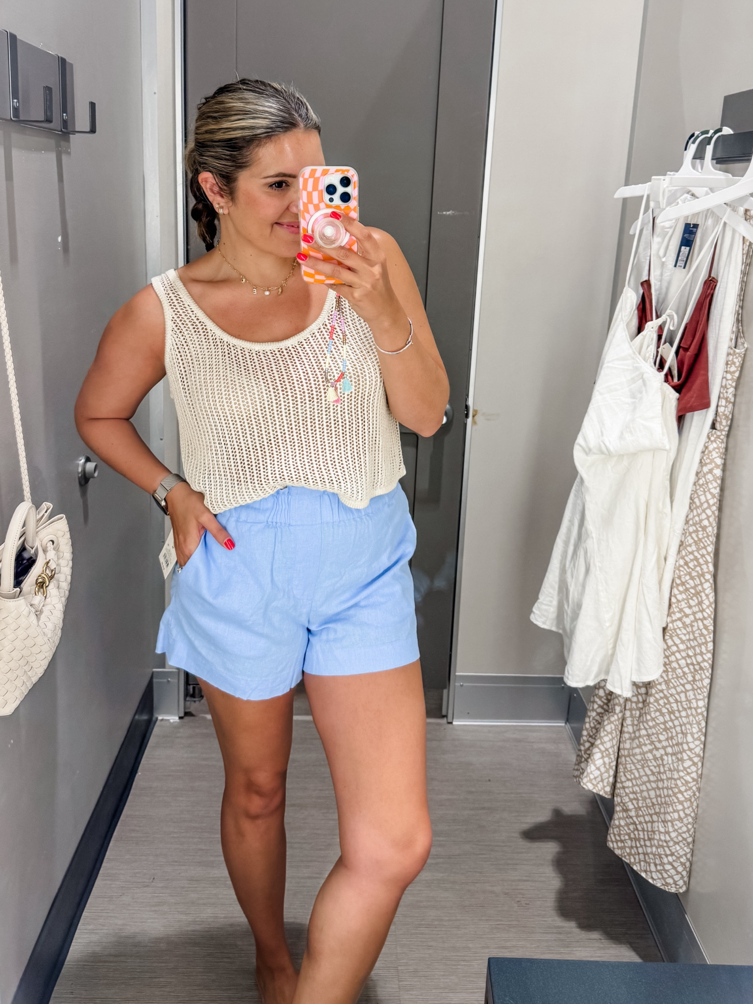Target summer try on! Size 8 summer fashion. Open weave tank fits tts, linen shorts fit tts.

@targetstyle #target #targetstyle #targetfashion @target 

#LTKMidsize #LTKFindsUnder100 #LTKFindsUnder50
